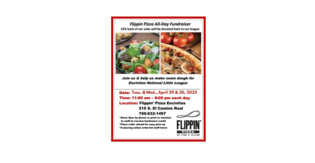 ENLL Flippin Pizza Fundraiser